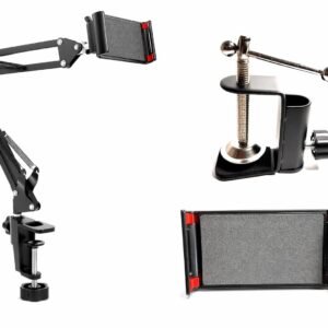 Adjustable Mobile Stand for Desk with Clamp | Overhead Arm Phone Holder for Video Recording, Online Classes & Live Streaming | 360° Flexible Long Arm | Compatible with All Smartphone