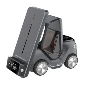 Generic Cordless Charger Compact Desktop Phone Tablet Stand for Office Car Car Shape Grey