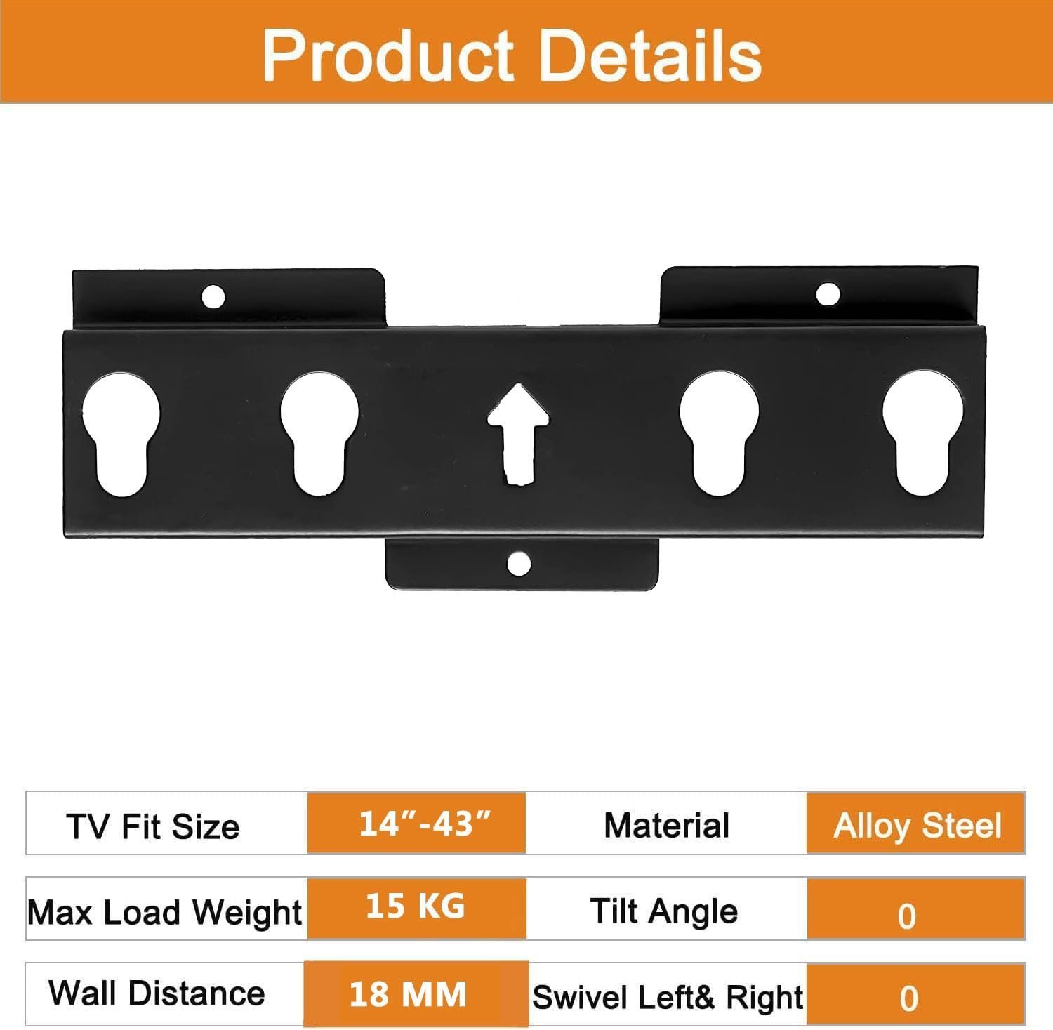 Universal Fixed TV Wall Stand |14 to 43 inch inch LED LCD HD Plasma TV Stand Hanger Holder |Minimum 100x100 mm & Maximum 200x200 Fixed TV Mount