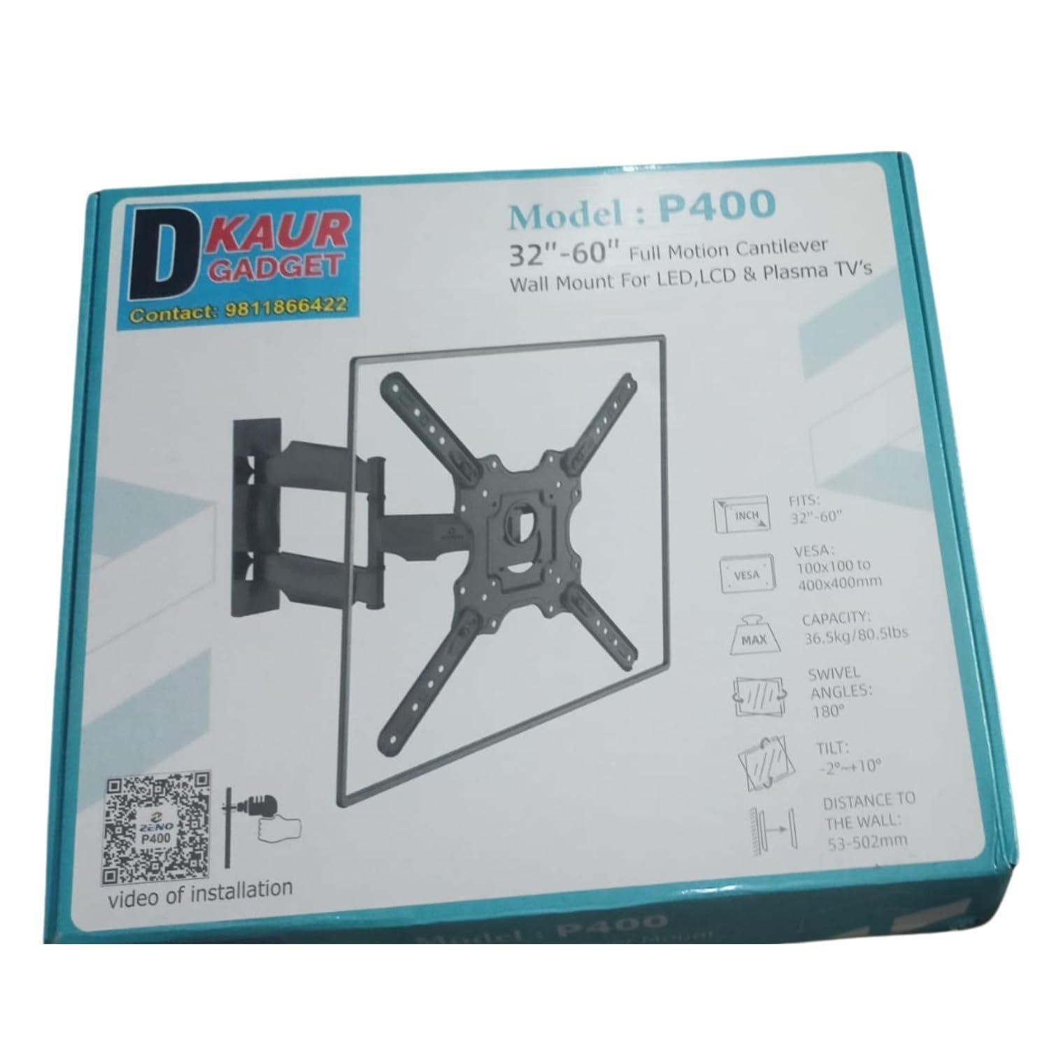 Heavy Duty TV Wall Mount Bracket for 32 to 60 inch LED, HD, and Smart TVs, Full Motion Swivel, Tilt, and Rotatable Universal TV Wall Mount Stand |Pack of 10