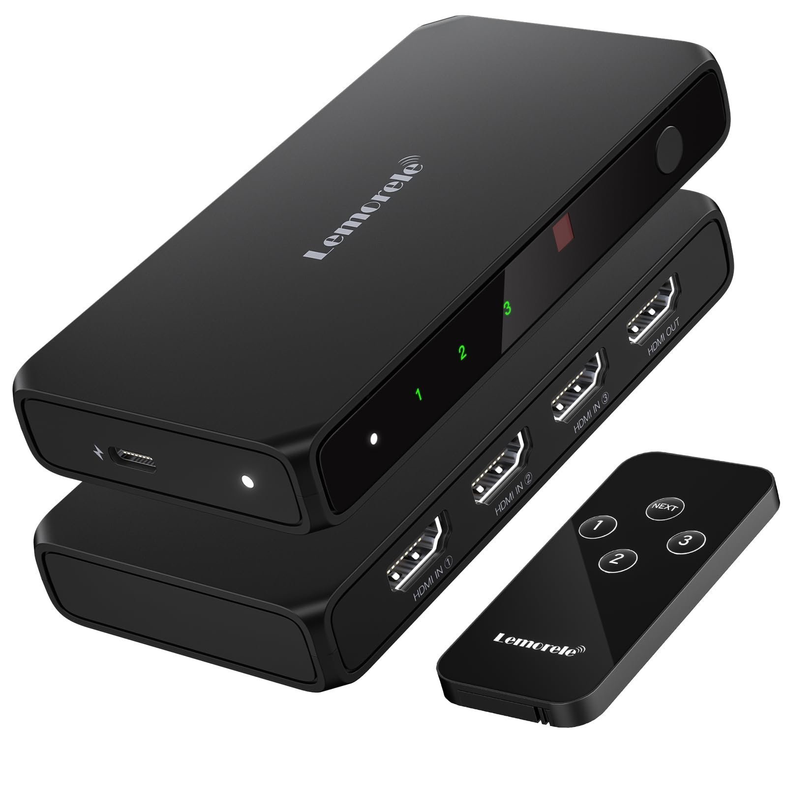 4K HDMI Switch, 3 in 1 Out HDMI Splitter, Triple Multiview Seamless Switcher Selector with Remote Control (Batteries not Included)