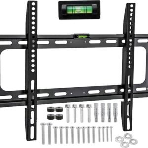 TV Wall Bracket Mount for 32-70 inch TVs, Ultra Heavy Duty TV Wall Mount With Bubble Level VESA 200 x 200mm to 600 x 400mm for Flat & Curved TV Load Capacity Up to 50KG For LED LCD OLED Plasma Screens