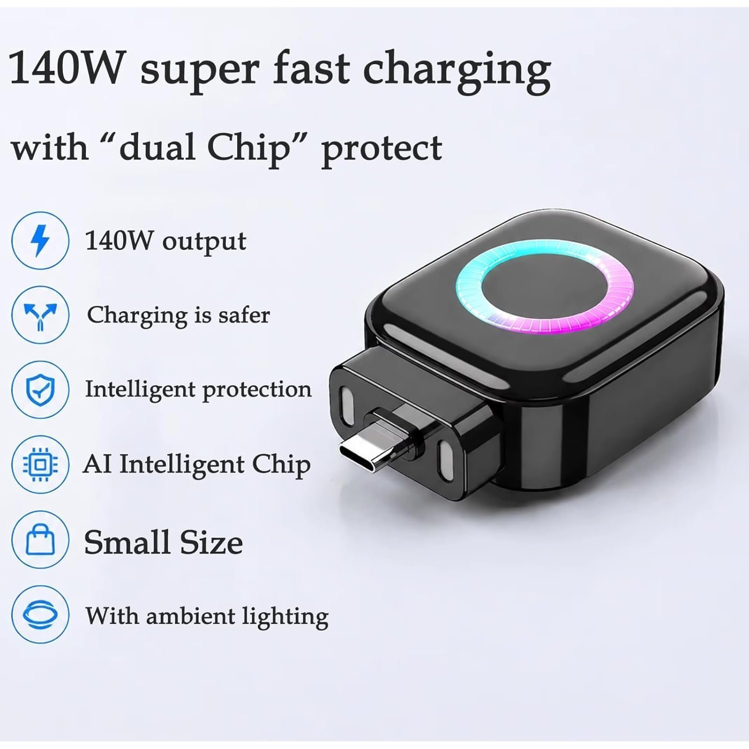 Type-C Auto Cut-Off Charging Adapter, Smart USB-C Charging Protector with Auto Disconnect, Fast Charging Compatible for All Type-C Devices