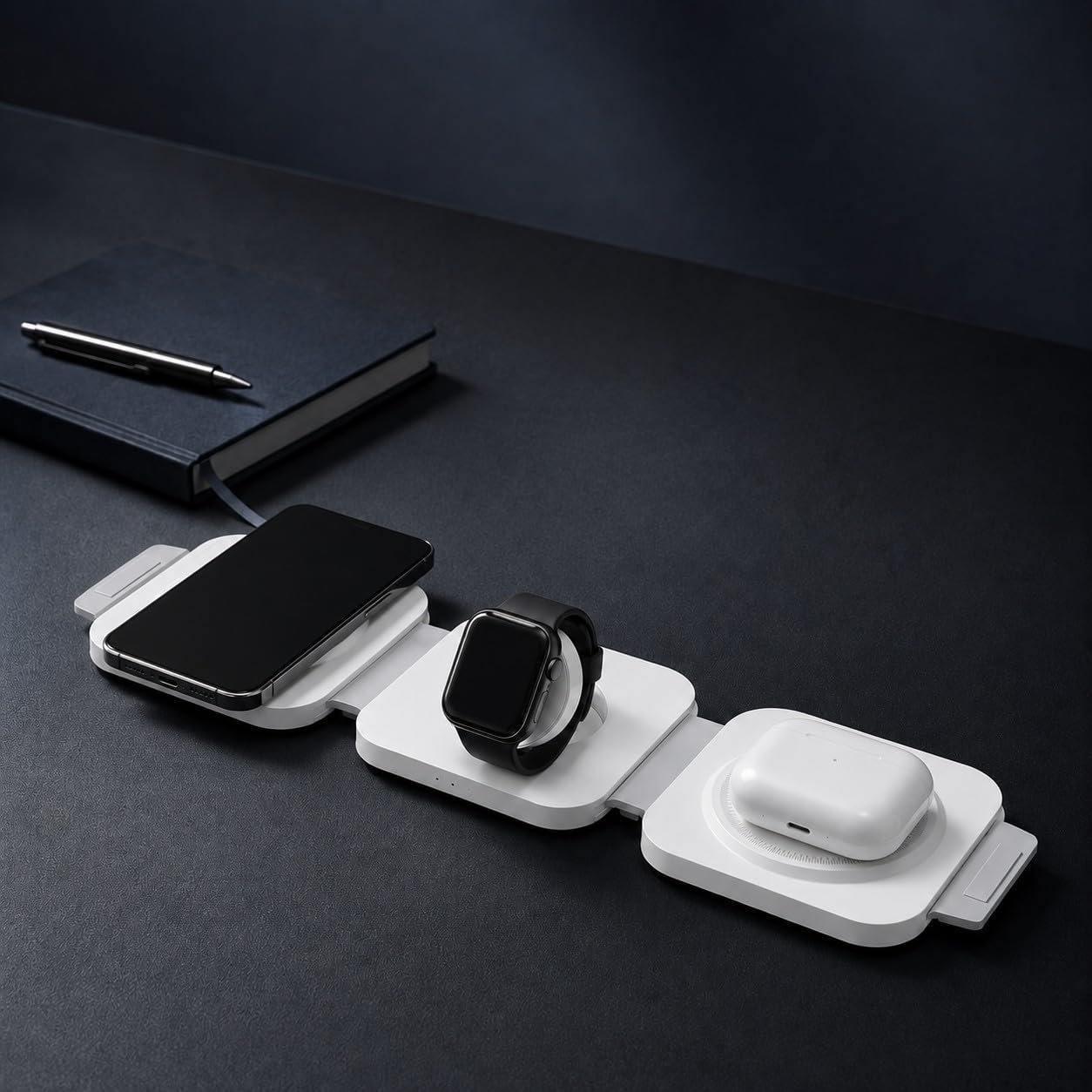 3 in 1 Foldable Wireless Charging Station, White