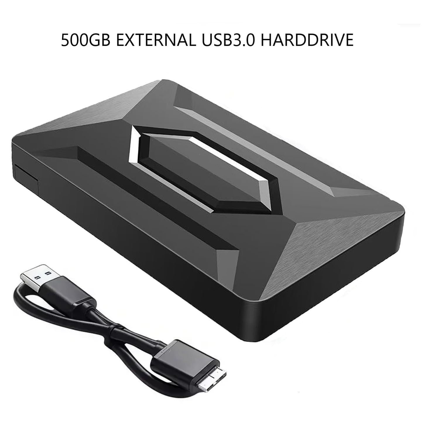 500GB Portable External Hard Drive USB 3.0, High Speed Data Transfers, Supports Windows, Linux and Mac OS Systems, Compatible with, PlayStations, TV, and Other Devices.(MAROWAK Hexagon)(k.t)