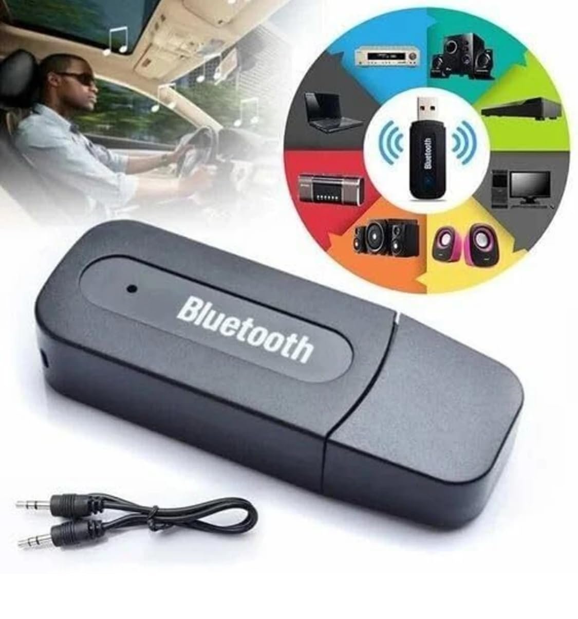 Trendy BT-Receiver Car Wireless Bluetooth Receiver Adapter 3.5Mm Aux Audio Stereo Music Home Hands Free Car Kit Device