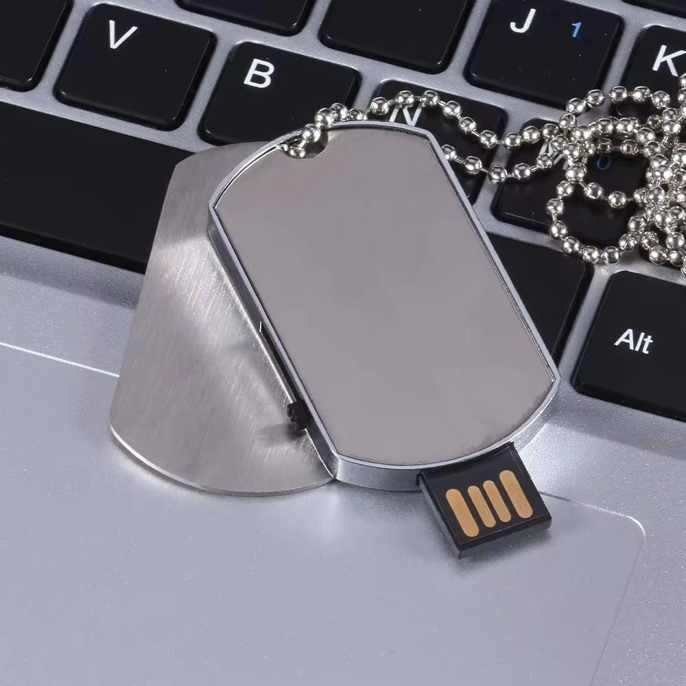 Dog Tag Metal USB Flash Drive 4GB, Army Style Fancy Pendrive, Novelty USB 2.0 Pen Drive, Durable Metal Body, Gifting USB for Men & Women, Up to 12MB/s Speed