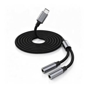 0.5M Type C to Dual 3.5mm Headphone Splitter with High Res DAC Chip
