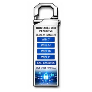 Bootable USB Pendrive for OS Installation | Windows 7, 8.1, 10 & 11 Compatible | System Repair & Recovery Flash Drive for Laptop & Desktop | with Live Kali Linux