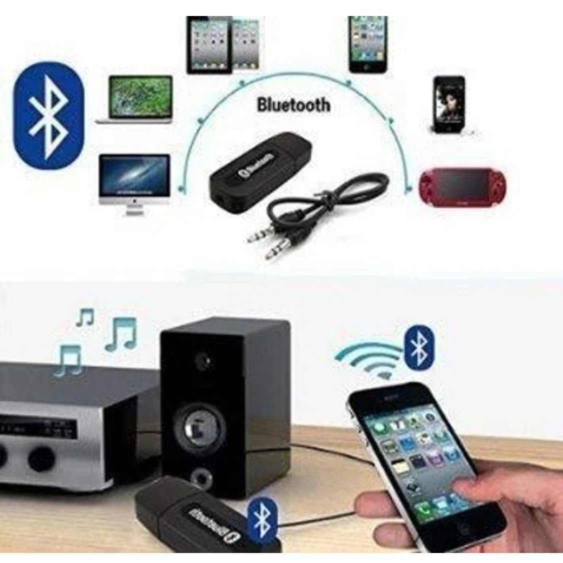 Trendy BT-Receiver Car Wireless Bluetooth Receiver Adapter 3.5Mm Aux Audio Stereo Music Home Hands Free Car Kit Device