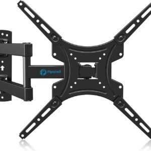 Full Motion TV Wall Mount Bracket Articulating Arms Swivels Tilts Extension Rotation for Most 13-55 Inch LED LCD Flat Curved Screen TVs, Max VESA 400x400mm up to 66lbs by