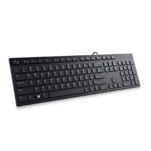 KB216 Wired Multimedia Keyboard - Full-Size Layout with USB Interface, Chiclet Keys, Spill Resistance with 3 Indicator Lights| Plug and Play| Hot Keys: Volume, Mute, Play/Pause, Backward, Forward