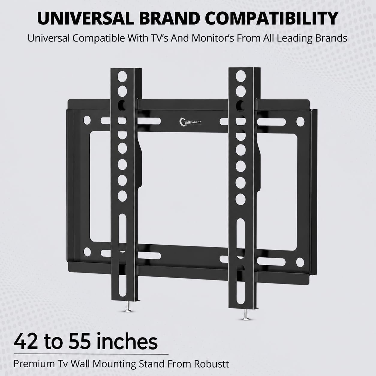 TV Wall Mount 42 to 55 Inches - Pack of 1 | Heavy Duty TV-Wall Stand | Flat Panel Wall-Mount | Universal Fixed Stand