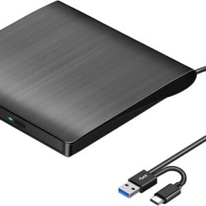 External CD/DVD Drive for Laptop, USB 3.0 CD Burner +/-RW CD ROM External DVD Drive Portable DVD Player for Laptop Desktop PC Ap/ple Mac Windows 11/10/8/7/XP Linux OS