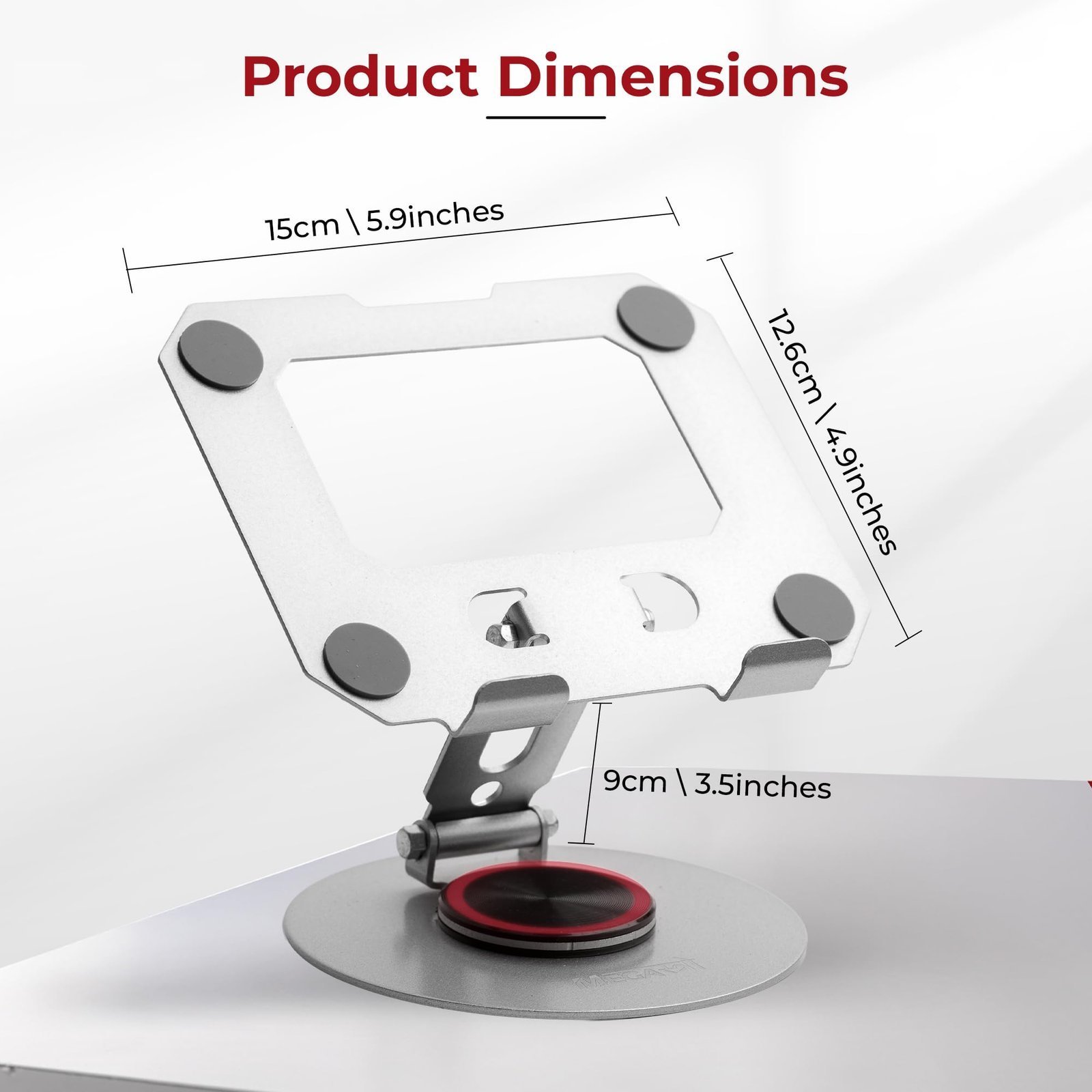 Tablet Stand | Heavy Duty |Carbon Steel, 360° Rotation, 180° Tilt | Foldable, Ergonomic Design | Universal Compatibility for iPad, Samsung, Lenovo, OnePlus & All 7–13" Tablets
