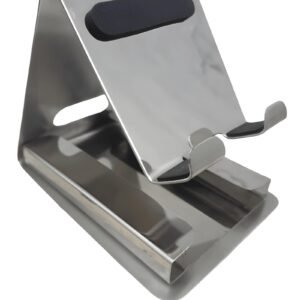 Mobile Stand with Card Holder for Table/Desk, Stainless Steel Phone Holder, Hands-Free Desktop Stand for Smartphones