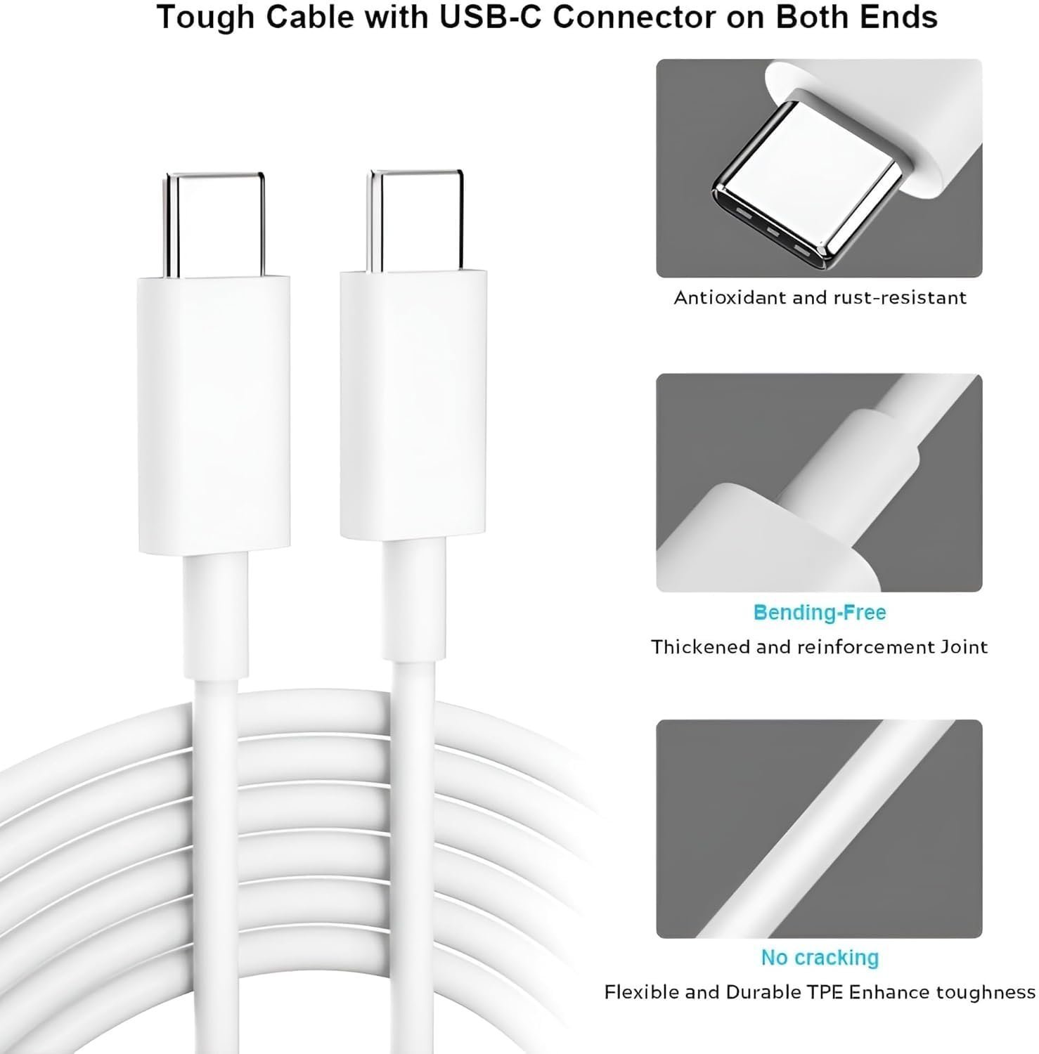 Original 20W USB C Adapter and USB C to C Cable Compatible with iPhone, iPad & Air-Pods.