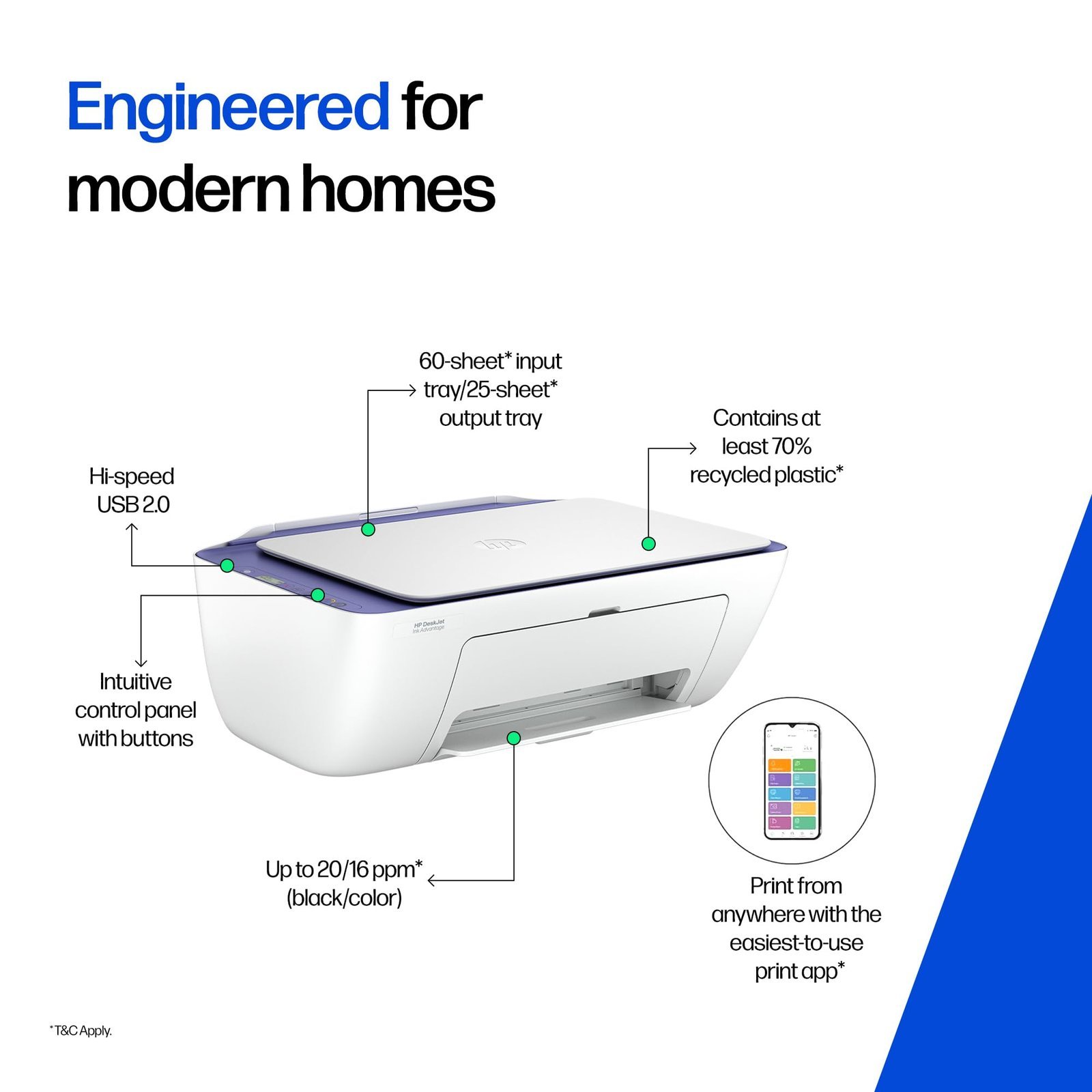 AI Capable Ink Advantage 2986 Dual Band WiFi (up to 10X Faster) Colour Printer - Print/Scan/Copy Ideal for Home