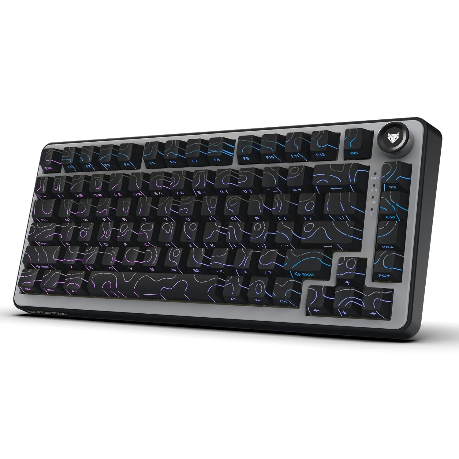 Ronin X75 Plus Tri-Mode Gaming Wireless Mechanical Keyboard, Gasket Mount, 5 Layer Sound Dampening, South Facing LED, Pass-Through Keycaps, 8000 mAh Battery, Hot Swap, Multi OS Web Software