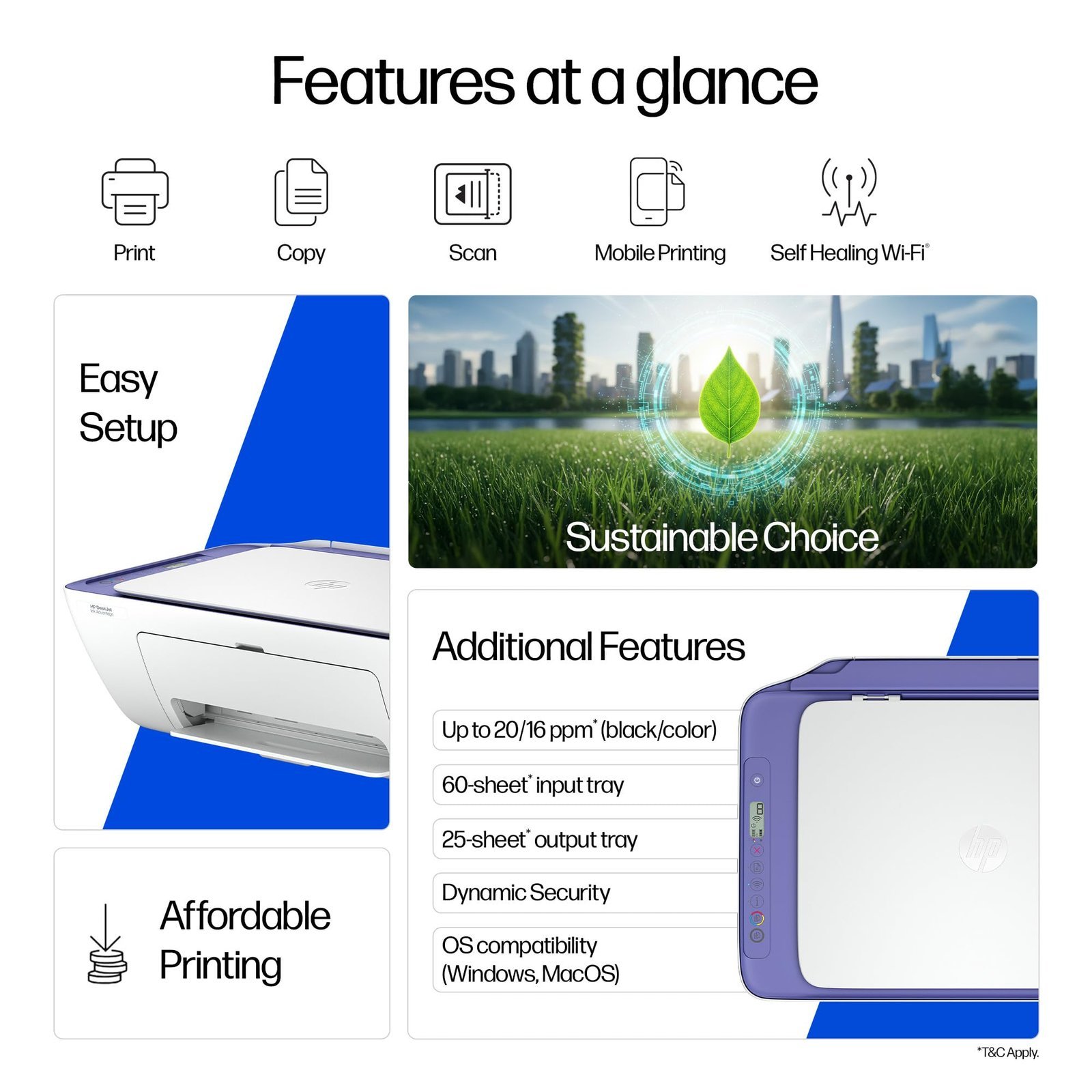 AI Capable Ink Advantage 2986 Dual Band WiFi (up to 10X Faster) Colour Printer - Print/Scan/Copy Ideal for Home