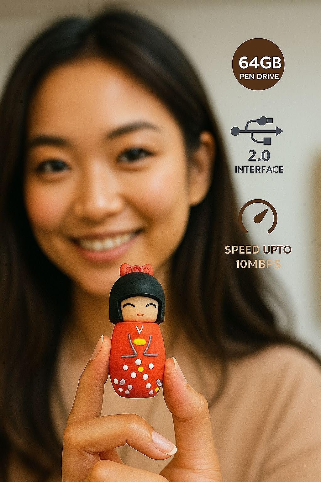 SippyTales~Cartoon Character USB Flash Drive – PVC Material, Cute Figurine Pen Drive, High Speed Data Storage, Portable Memory Stick for Laptop, PC & Car Audio, 1pc (4, GB)