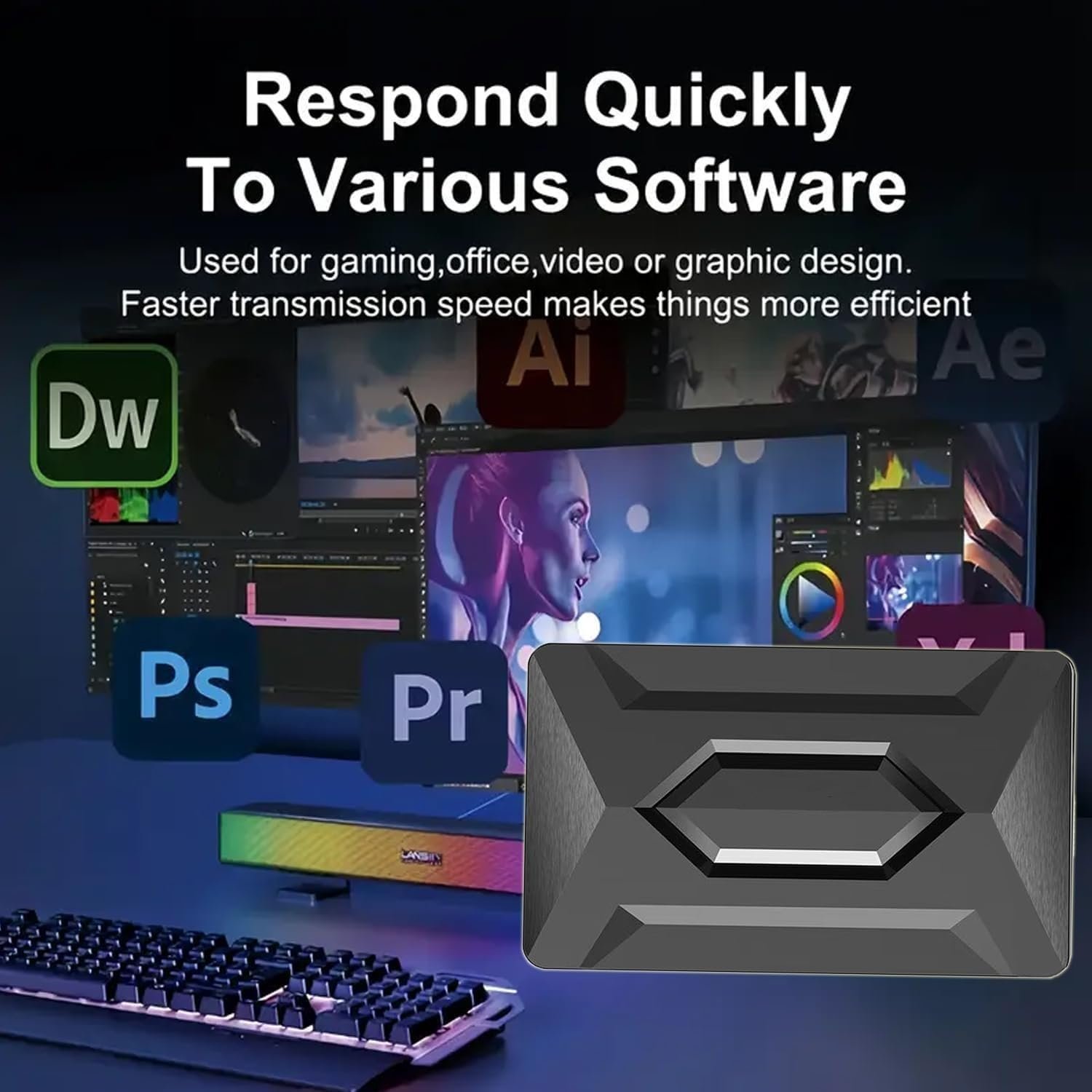 500GB Portable External Hard Drive USB 3.0, High Speed Data Transfers, Supports Windows, Linux and Mac OS Systems, Compatible with, PlayStations, TV, and Other Devices.(MAROWAK Hexagon)(k.t)