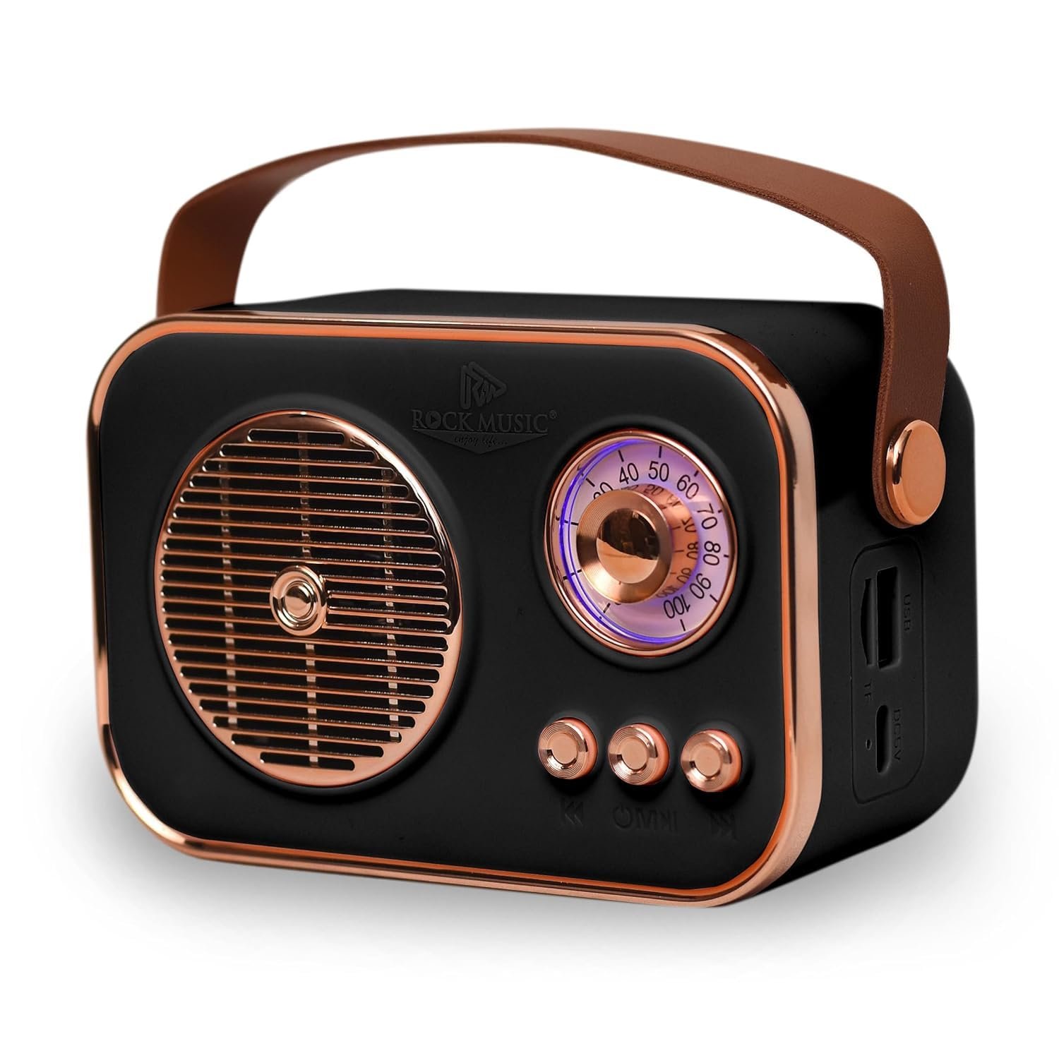 Retro Portable Bluetooth Speaker Mini Radio Style Wireless Speaker with Handle for Home Travel and Outdoor Use