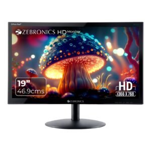 Zeb-V19Hd 18.5 Inch (46.99 Cm) Led Monitor with Supporting Hdmi, Vga Input, Hd 1366 X 768 Pixels, 16.7M Colors, Glossy Panel, Slim Design & Wall Mountable, Black