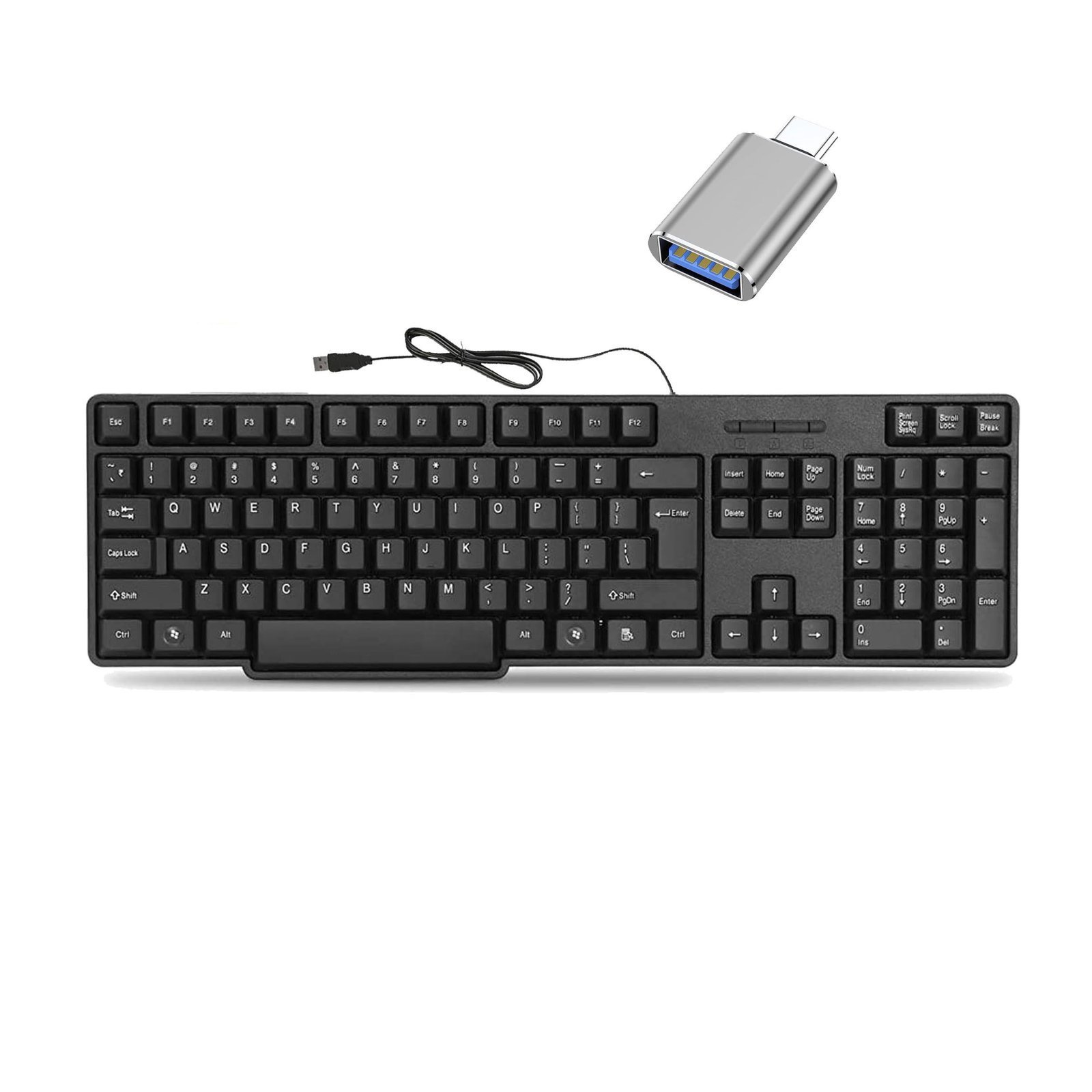 Mophonics Wired Keyboard and C-OTG Combo Set