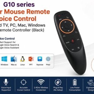 AIR REMOT for G10 Series G10 Air Mouse Remote for Android TV, PC, Mac, Windows Universal Remote Controller (Black)