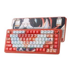 K673 PRO SE 75% 81 Keys Wireless Gasket RGB Gaming Keyboard, 3-Mode Anime Mechanical Keyboard w/Hot-Swap Socket, Dedicated Knob Control & 5-Layer Noise Dampening, Custom Hi-Fi Linear Switch