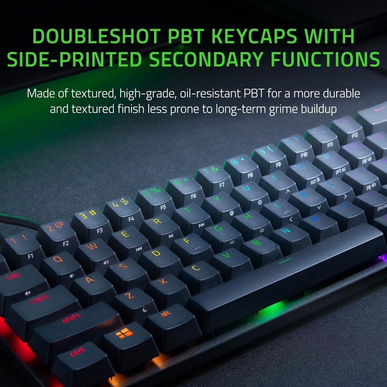 Huntsman Mini Clicky Optical Purple Switch USB-C Gaming Keyboard I RGB Customizable backlighting - RZ03-03390100-R3M1 (Black)