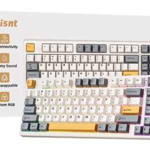 Wireless Mechanical Keyboard, Creamy Sound Board Gaming Keyboard with Bluetooth/2.4GHz/USB-C, 75% 85 Keys, Hot Swappable Compact Keyboard for Win/Mac