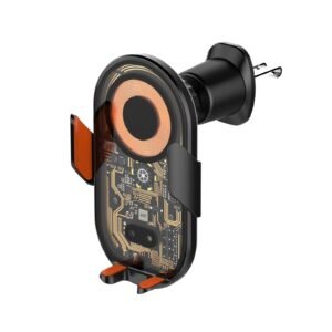 15W Fast Wireless Car Charger, Transparent Design, Smart Car Wireless Charger Phone Holder with Auto Sensor Clamping, Car Phone Holder Mount, Universal Compatibility
