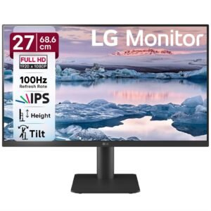 27MS550-B 68.6 cm (27 Inch) FHD (1920x1080) IPS PC Monitor with 100Hz, 5ms (GtG), Flicker Safe & Reader Mode, 2xSpeakers, 2xHDMI, Tilt/Height Adjustable, 3-Side Virtually Borderless Design (Black)