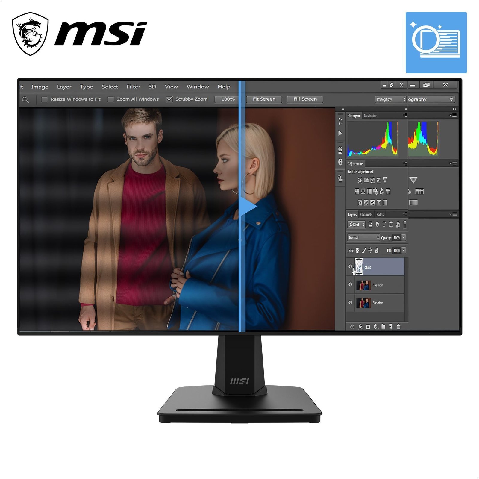 PRO MP251 E14L 24.5-Inch FHD 1920x1080, Computer Monitor IPS, 144Hz, 1ms, Frame-Less, Tilt Adjustable, Vesa Mount, Black