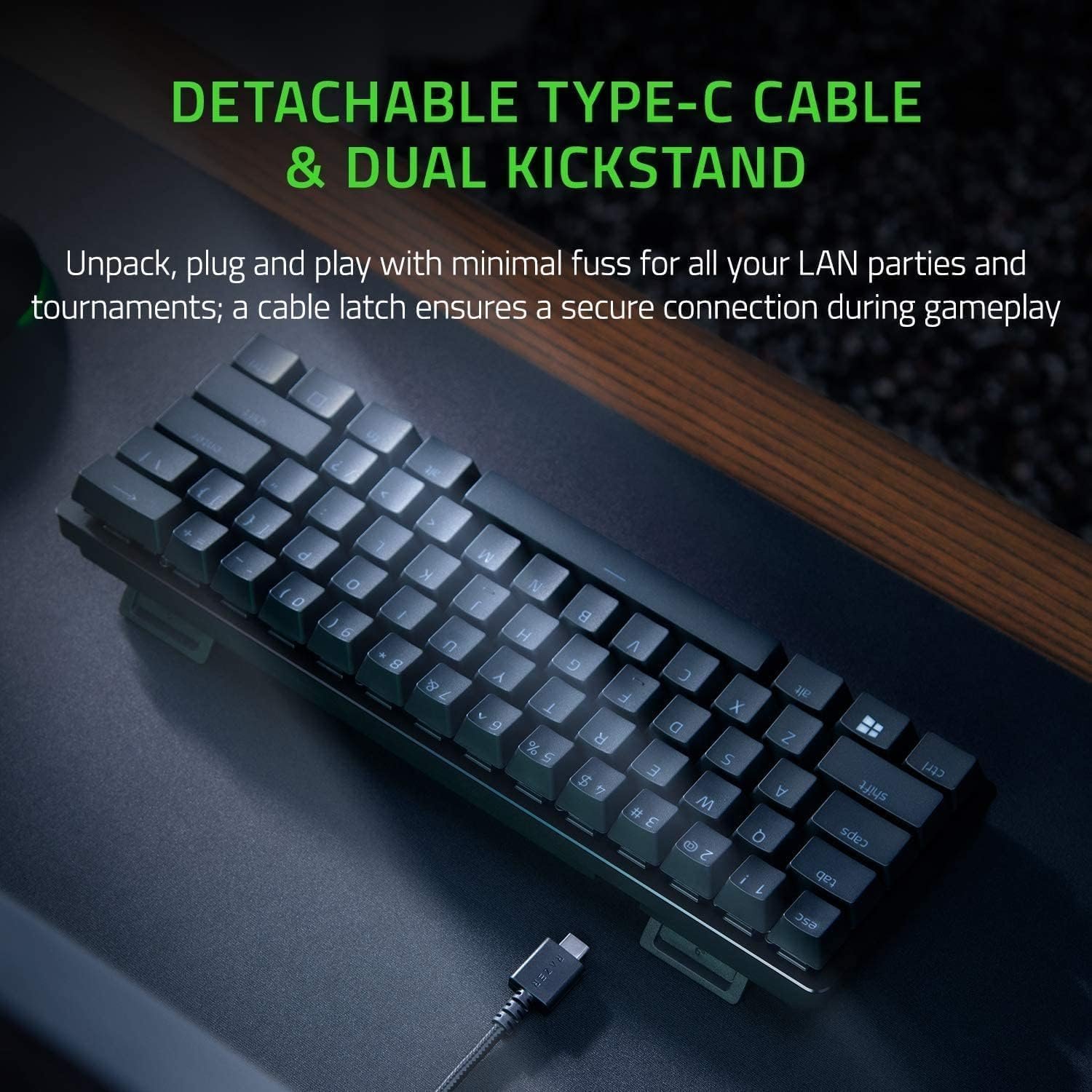 Huntsman Mini Clicky Optical Purple Switch USB-C Gaming Keyboard I RGB Customizable backlighting - RZ03-03390100-R3M1 (Black)