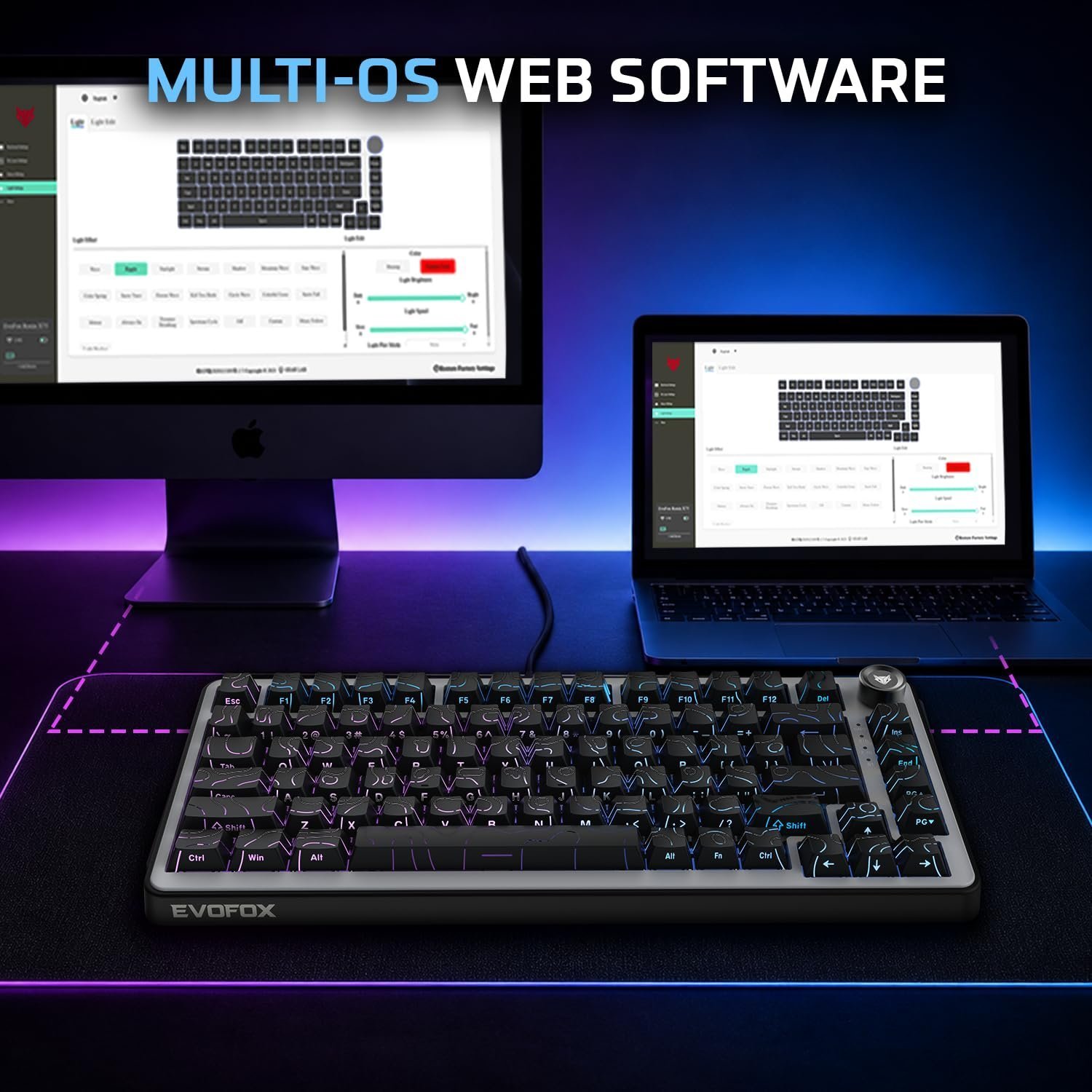 Ronin X75 Plus Tri-Mode Gaming Wireless Mechanical Keyboard, Gasket Mount, 5 Layer Sound Dampening, South Facing LED, Pass-Through Keycaps, 8000 mAh Battery, Hot Swap, Multi OS Web Software