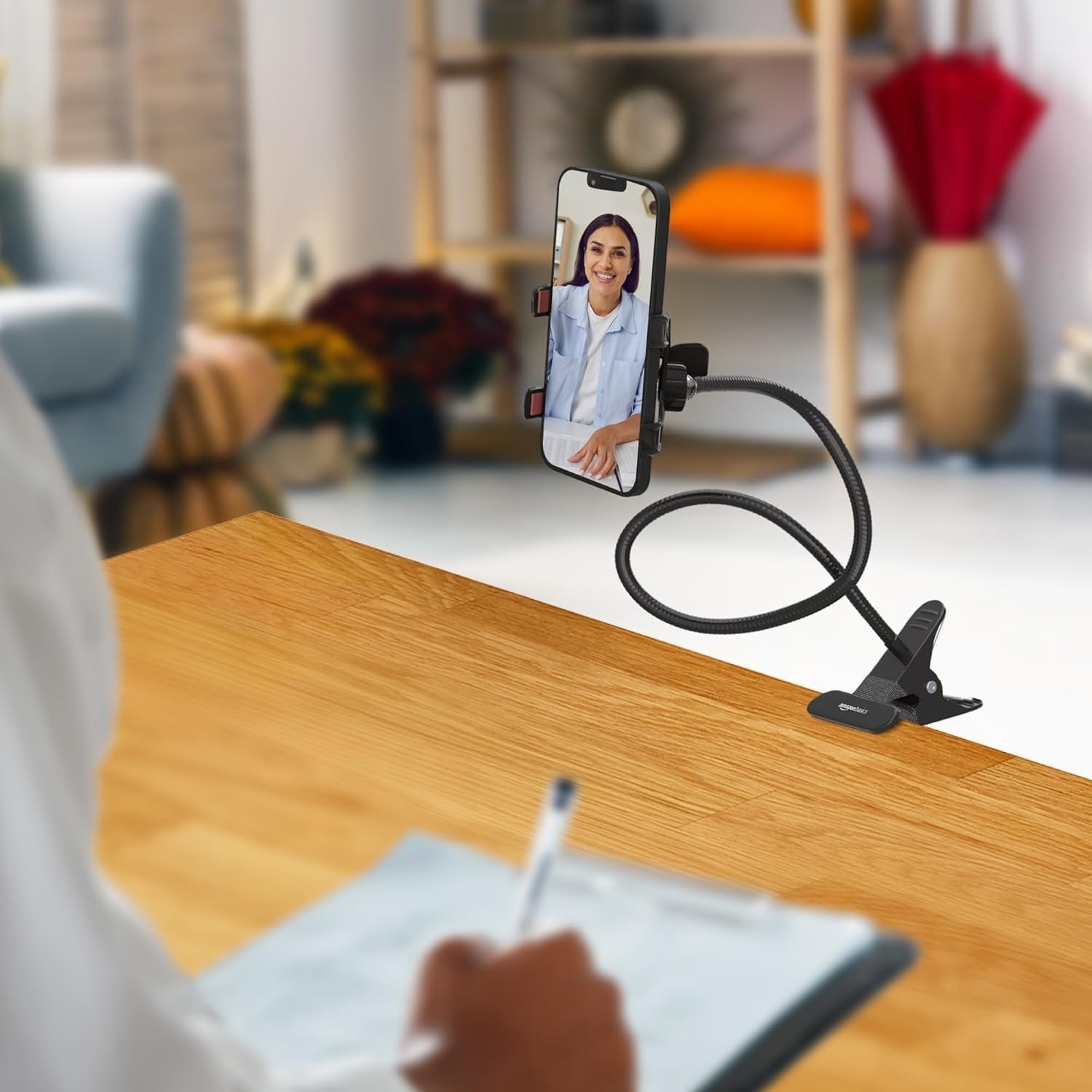 WORLDWRAP Metal 360 Degree Flexible Portable Foldable -Lazy Stand Bracket Cell Phone Holder/Gooseneck Long Arm Clip Mobile Stand for Table Mobile Stand for Bed Office