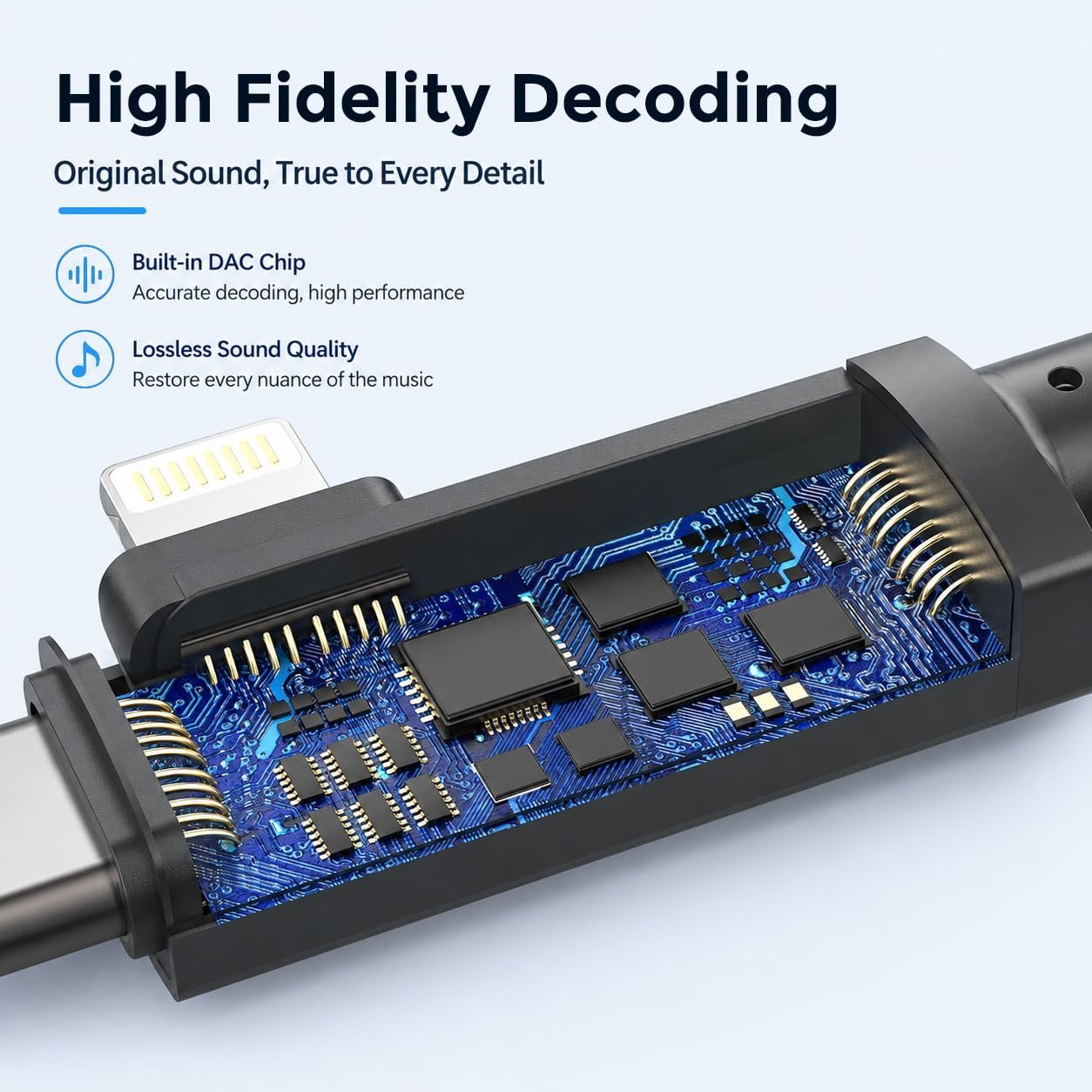 ® 2 in 1 Audio Adapter USB C and Light to 3.5mm Jack Converter