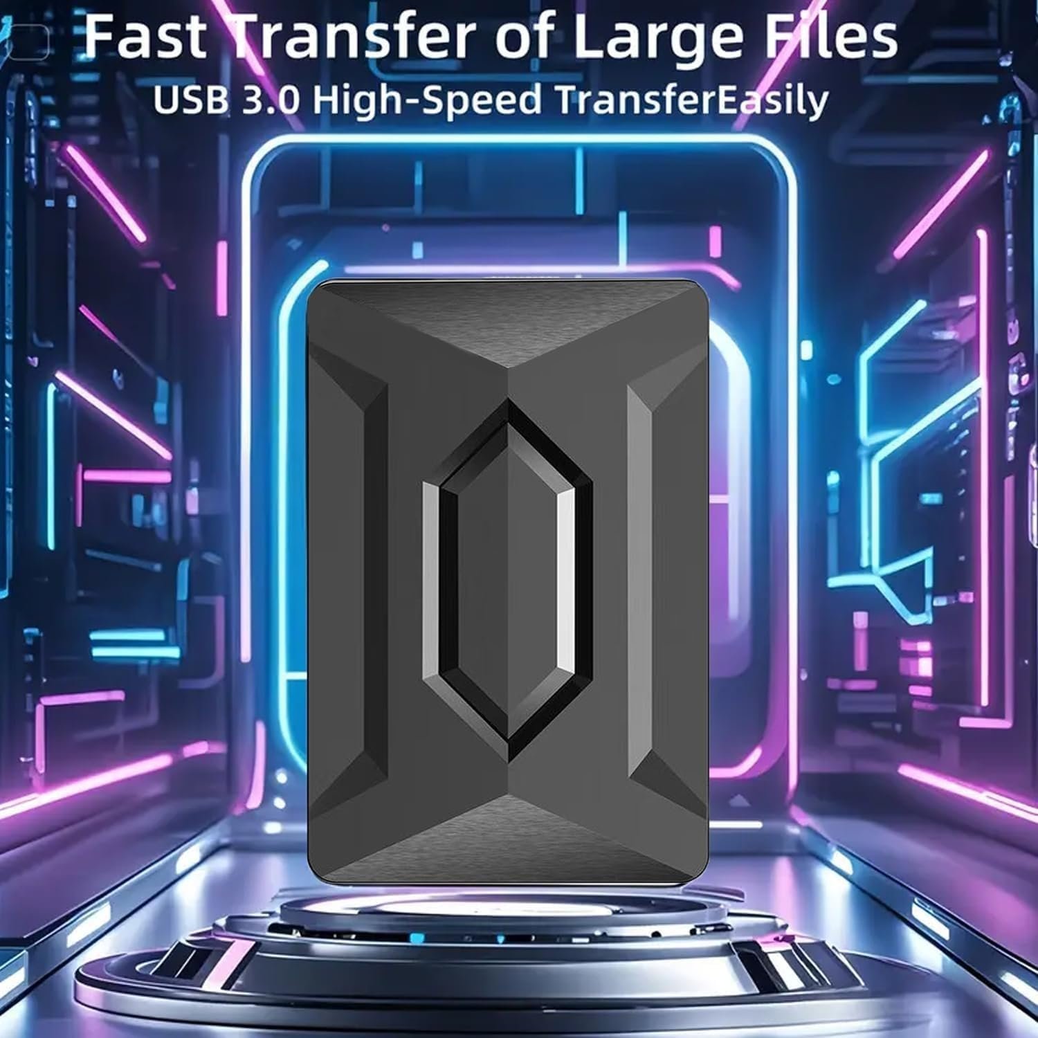 500GB Portable External Hard Drive USB 3.0, High Speed Data Transfers, Supports Windows, Linux and Mac OS Systems, Compatible with, PlayStations, TV, and Other Devices.(MAROWAK Hexagon)(k.t)
