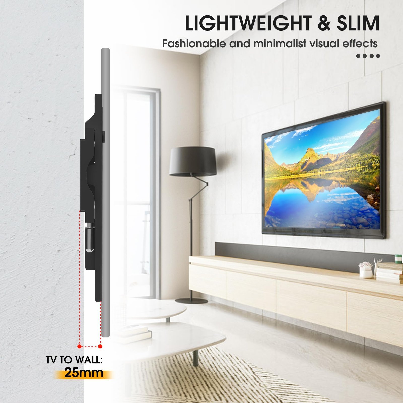 Tv Wall Bracket For 17-43 Inch, Flat Tv Wall Mount With Spirit Level, 30kg Capacity, Max Vesa: 200x200
