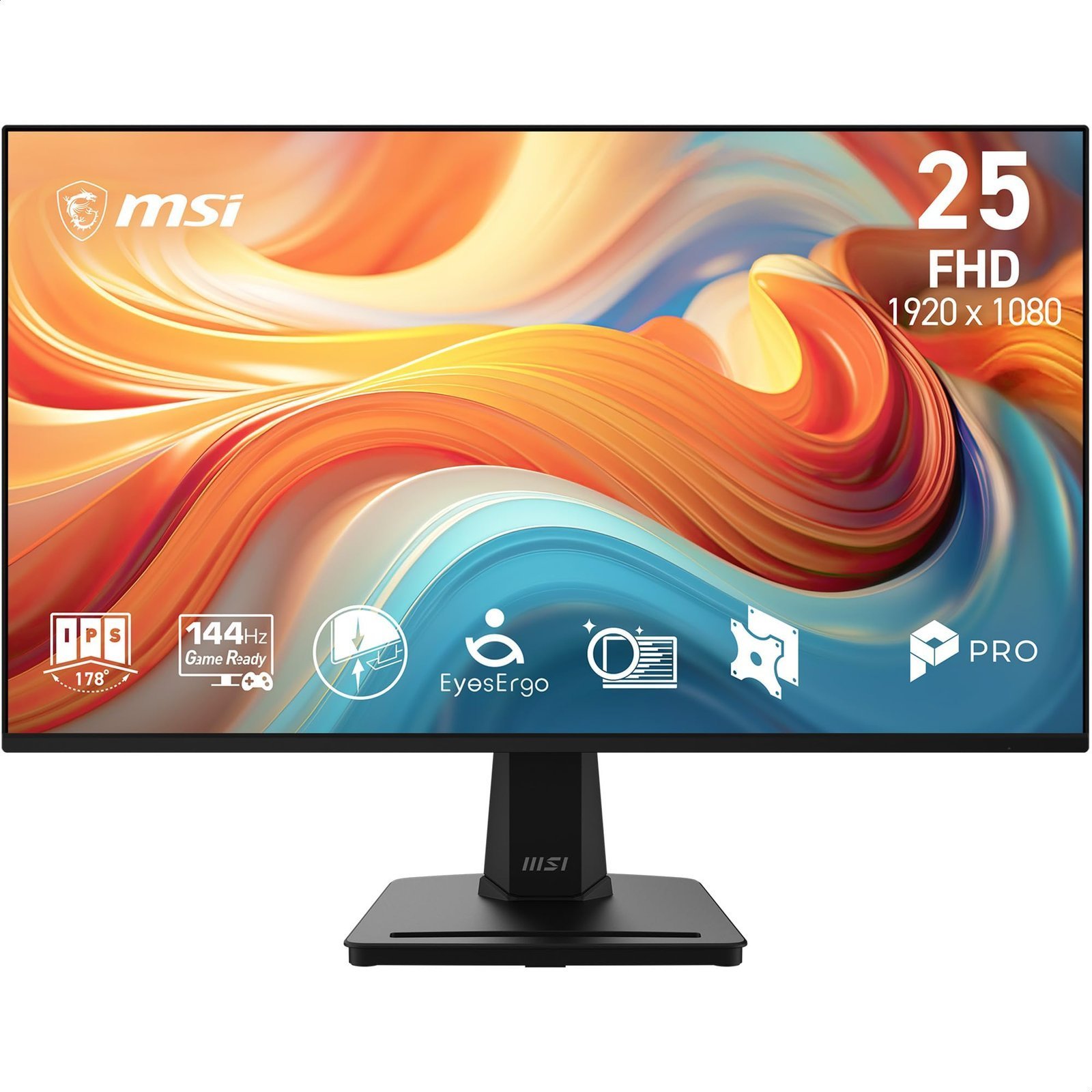 PRO MP251 E14L 24.5-Inch FHD 1920x1080, Computer Monitor IPS, 144Hz, 1ms, Frame-Less, Tilt Adjustable, Vesa Mount, Black