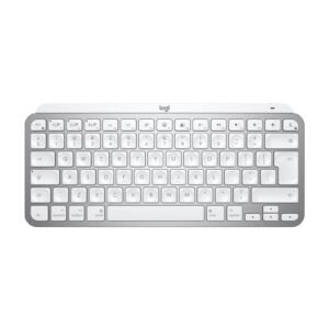 MX Keys Mini for Mac Minimalist Wireless Illuminated Keyboard with Free Adobe Subscription, Compact, Bluetooth, Backlit Keys, USB-C, Tactile Typing, Metal Build-Pale Grey
