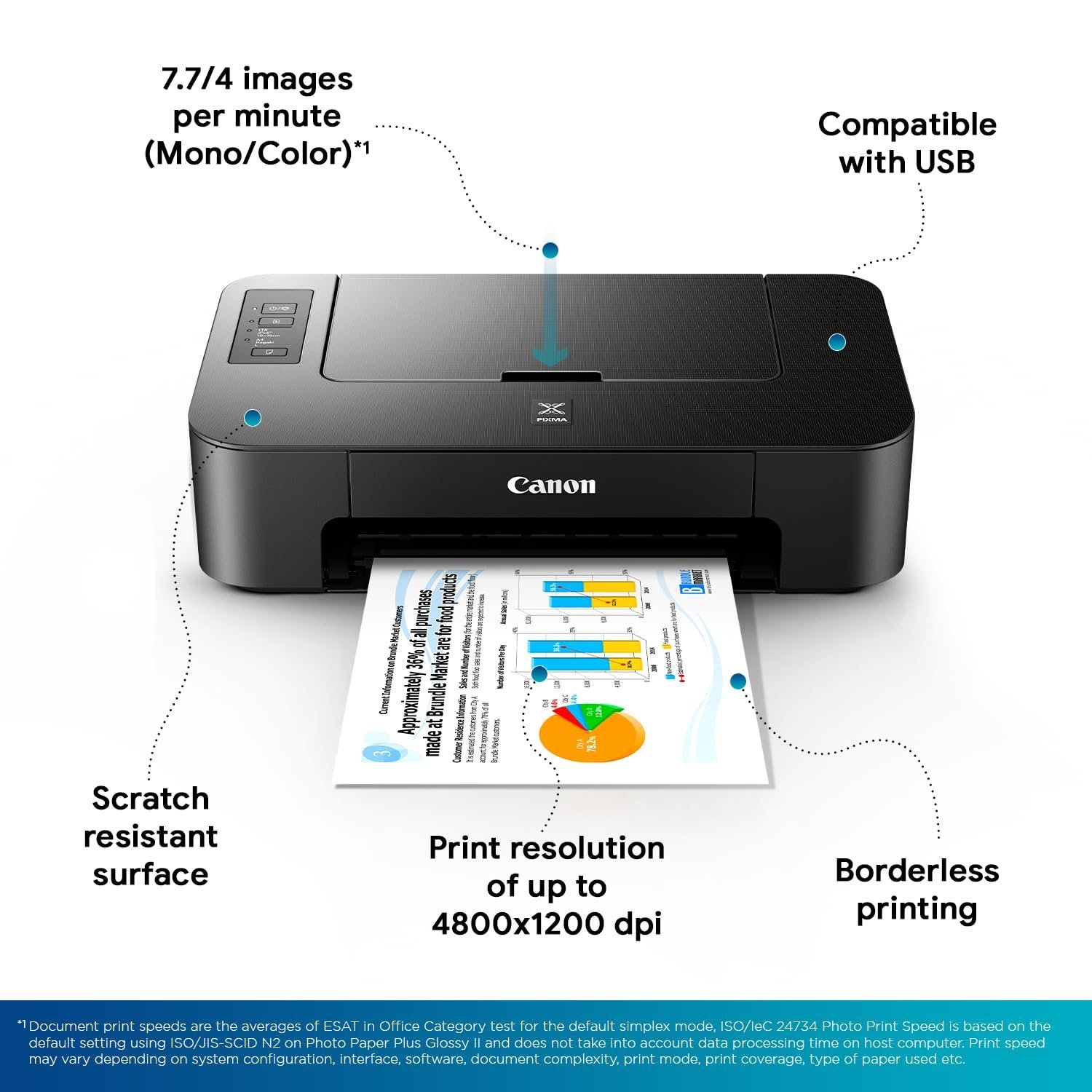 Pixma TS207 Single Function Inkjet Printer (Black)