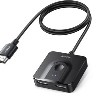 HDMI Switch 2 in 1 Out, 4K@60Hz, with HDMI Cable, Bi-Directional