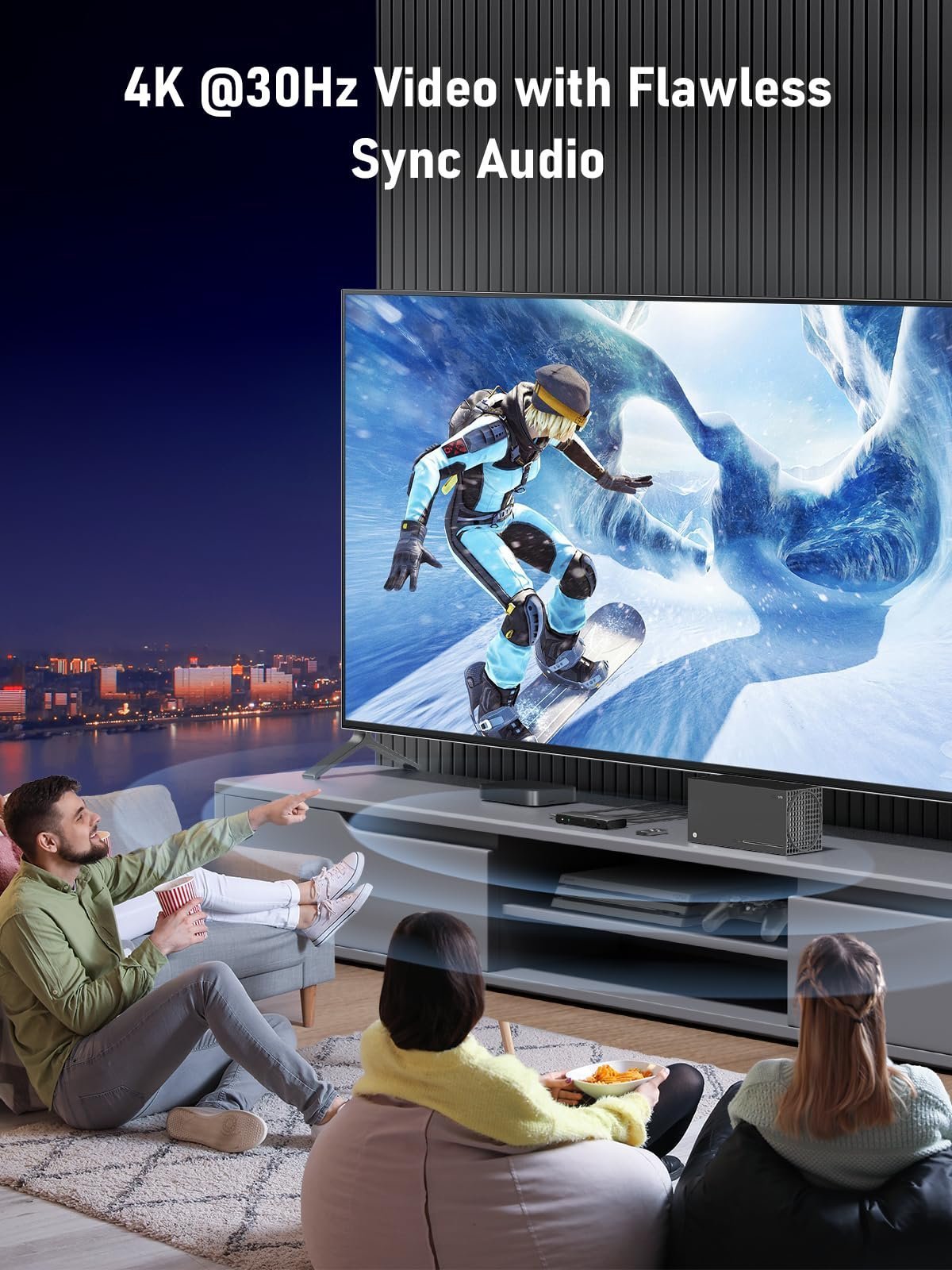 4K HDMI Switch, 3 in 1 Out HDMI Splitter, Triple Multiview Seamless Switcher Selector with Remote Control (Batteries not Included)
