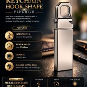 SippyTales® 64GB Hook Metal Pendrive USB 2.0 | Keychain Flash Drive High Speed Storage | Bulk Pendrive for Corporate Gifting & Promotional Use | Affordable Budget USB Drive