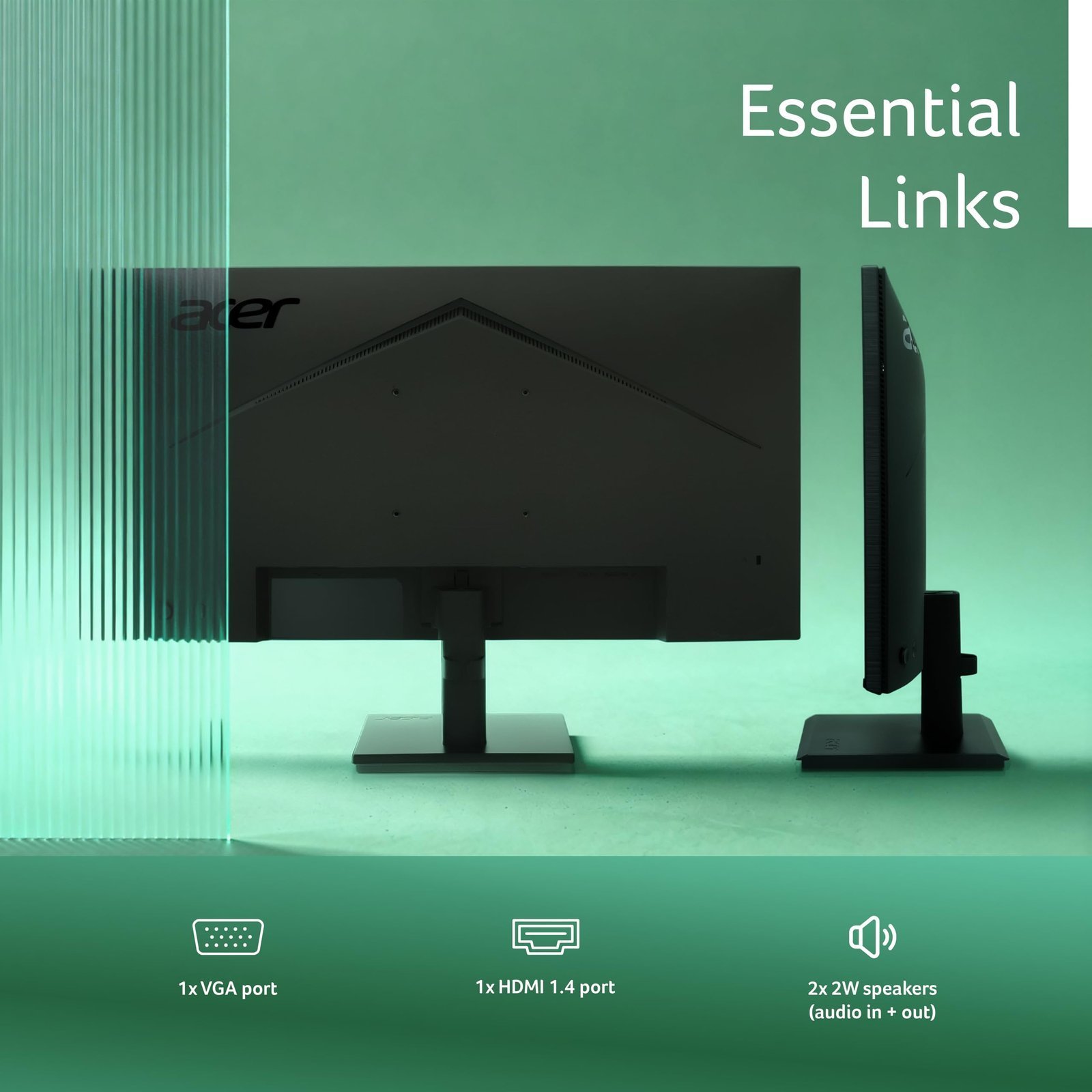Vero V247Y G 23.8 Inch Full HD IPS Monitor I 120Hz Refresh, AdaptiveSync I 99% sRGB, 1500:1 Contrast I 2x2W Speakers I HDMI +VGA I ZeroFrame I VisionCare 2.0 I VESA I Energy Star I Black