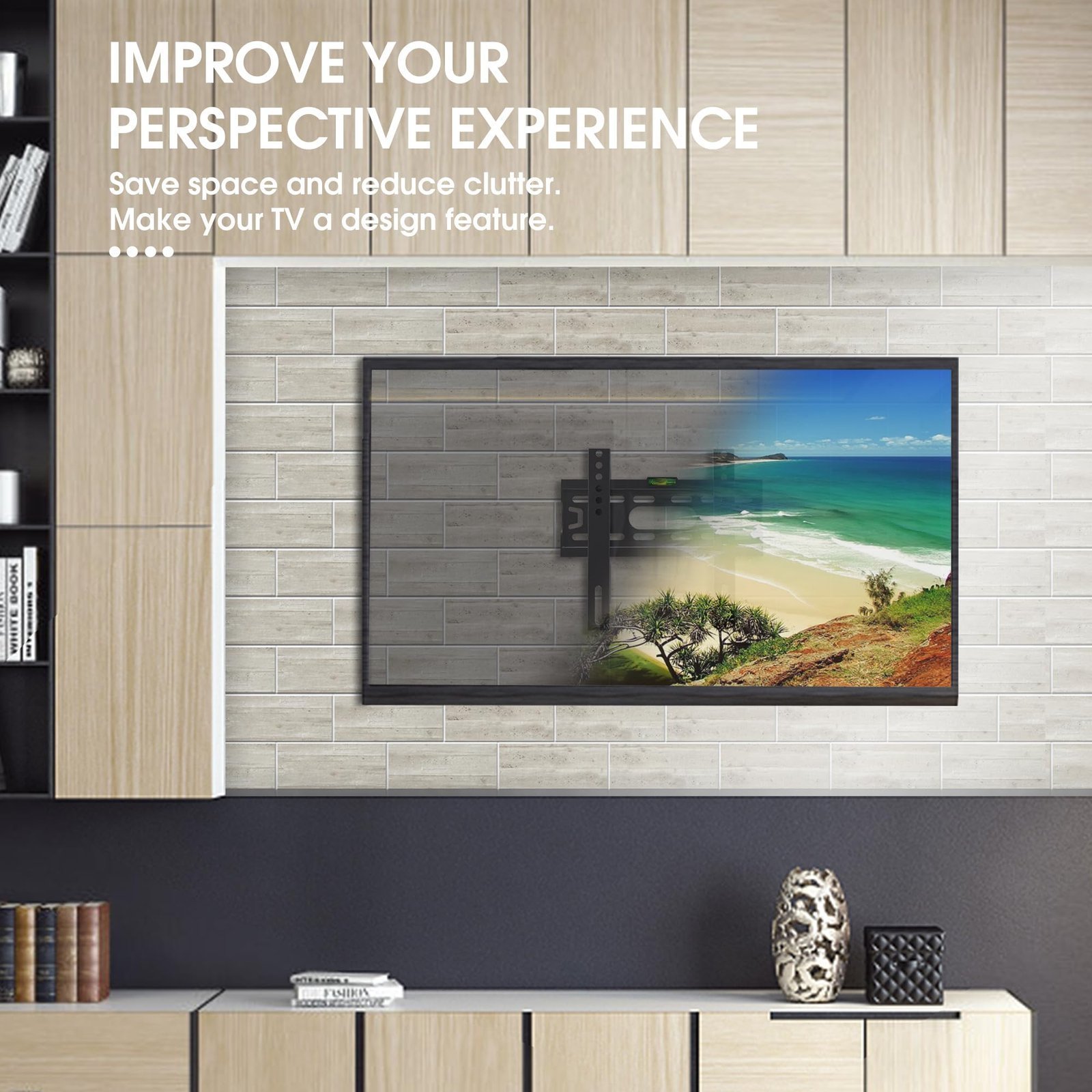 Tv Wall Bracket For 17-43 Inch, Flat Tv Wall Mount With Spirit Level, 30kg Capacity, Max Vesa: 200x200